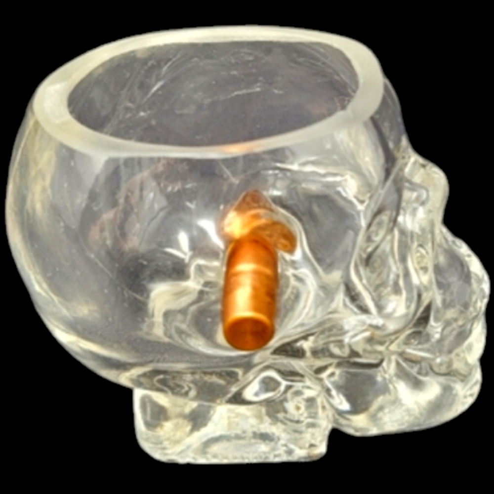 LUCKY SHOT HEADSHOT AND .308 BULLET WHISKY GLASS - Picture 7 of 9